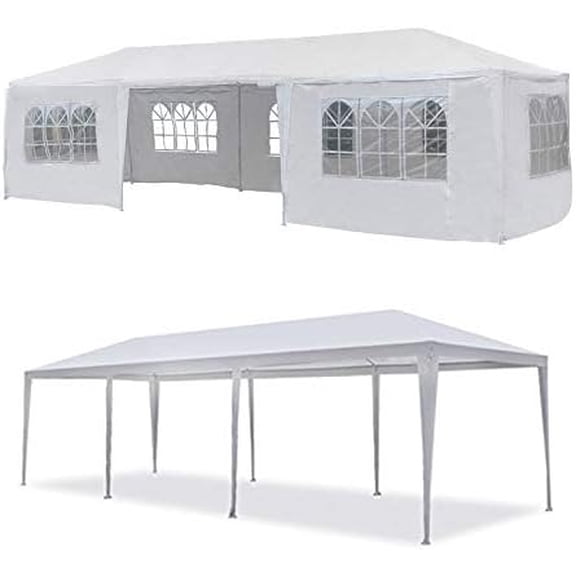 10'x30'Outdoor Canopy Party Event Wedding Tent with 7 Removable Sidewall 3 Rooms,Upgraded Stainless Steel Tube Waterproof Sun Shelter Canopy for Shows,Camping Etc (10x30)$$Garden &