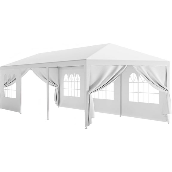 10'x30' Outdoor Party Tent Heavy Duty Large Backyard Canopy Tent Cater Party Favor Supplies Patio Gazebo for Outdoor Events Wedding Gatherings BBQ with Removable Sidewalls