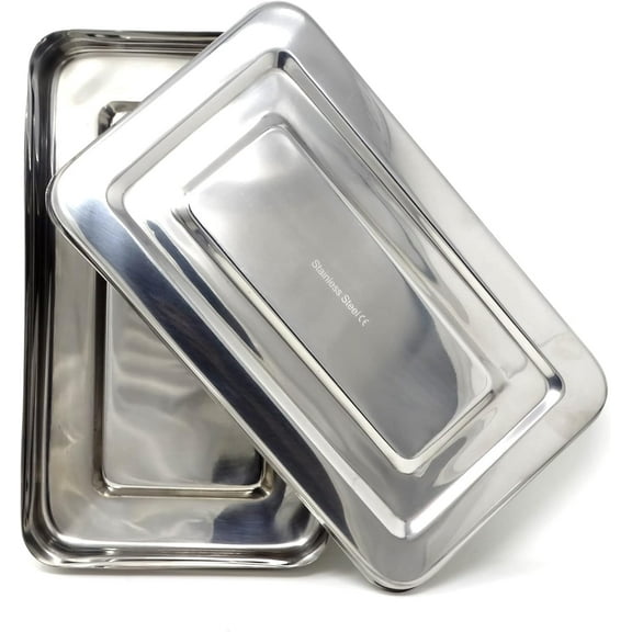 10"x6"x2" Rectangular Empty Metal Container Basic Necessities Home Storage Organizer Box Silver Stainless Steel