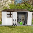 thumbnail image 1 of 10'x8' Metal Outdoor Storage Shed, Metal Garden Shed With Lockable Doors & Window, Sheds & Outdoor Storage With Roofs For Lawn Patio Backyard, 1 of 7