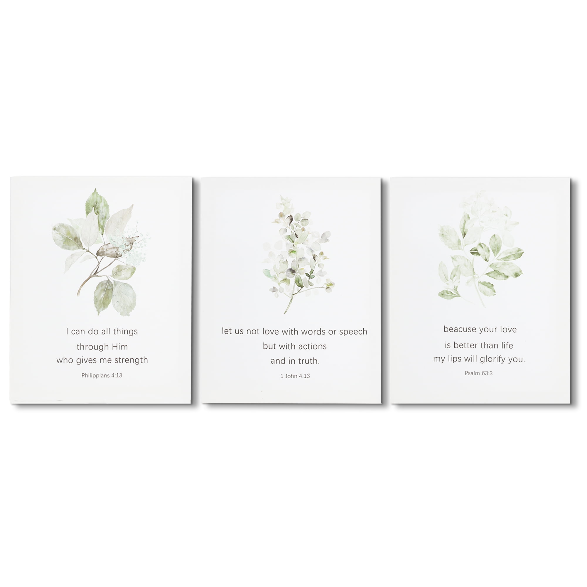 10"x8" Set of 3 Canvas Wall Art Modern Home Decorations Print Painting -Bible