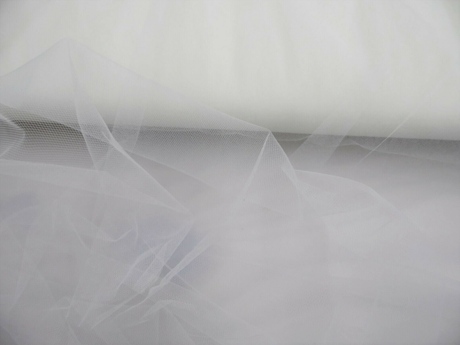 10 yard lot Nylon Tulle Sheer Fabric White 54 inch wide DD300