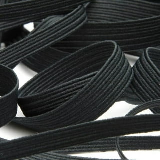 30 YARDS Braided 1/4” elastic for sewing - BLACK