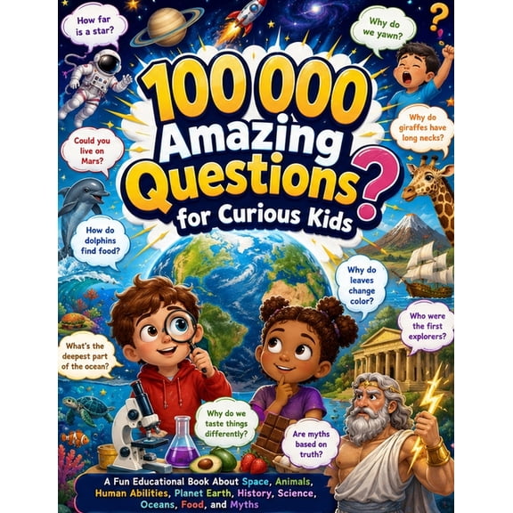 100 000 Amazing Questions for Curious Kids: A Fun Educational Book About Space, Animals, Human Abilities, Planet Earth, , (Paperback)