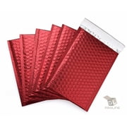 100 #000 Matte Metallic Red Poly Bubble Mailers 4x8 (Inner 4x7)