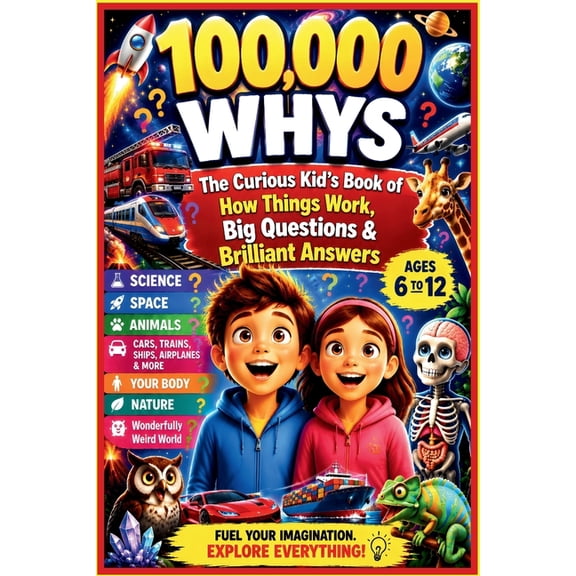 100,000 Whys: The Curious Kid's Book of How Things Work, Big Questions & Brilliant Answers Science, Space, Animals, Cars, (Paperback)