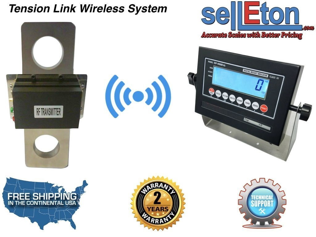 100,000 lbs x 20 lb TENSION LINK WIRELESS HANGING CRANE SCALE OVERHEAD LOAD