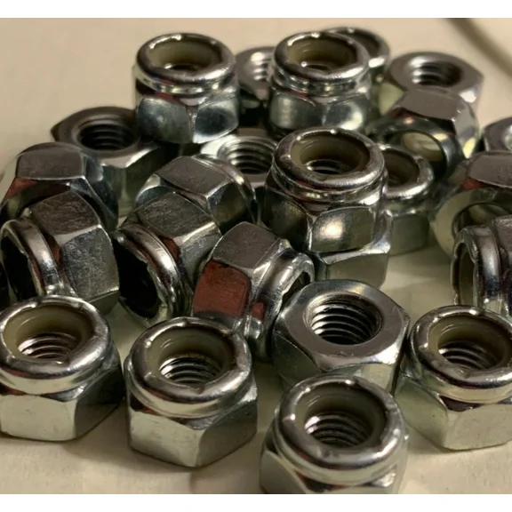 (100) 1/4-28 Locknut Nylon Insert Nylock Stop Nut Fine Thread 1/4" 28 Steel Zinc