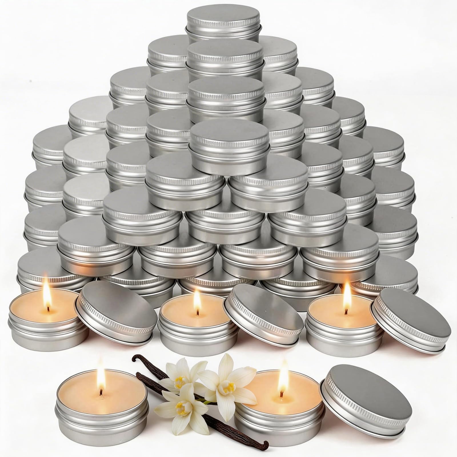 100 1 Oz Mini Vanilla Scented Soy Candle Set Wedding Favors For Guests ...