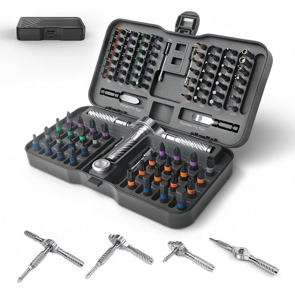 100 in 1 Precision Ratchet Screwdriver Set, Magnetic Screwdriver Bit Set with Storage Case, Multi Function Repair Tool Kit for Computer, Laptop, Eyeglass, Watch & DIY Projects