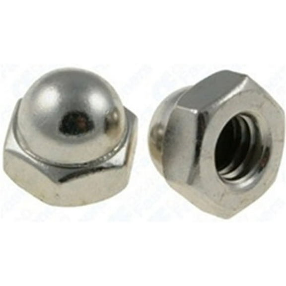 100 #10-24 X 3/8" Steel Acorn Cap Nuts - Nickel Plated