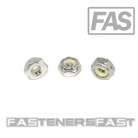 (100) 10-32 Stainless Steel Nylon Insert Jam Thin Nuts #10 Ntm Locking Nuts