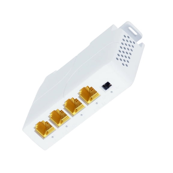 100/1000Mbps Gigabit POE Extender with 4 Ports, Rails Mount Indoor Use, 250M Distance