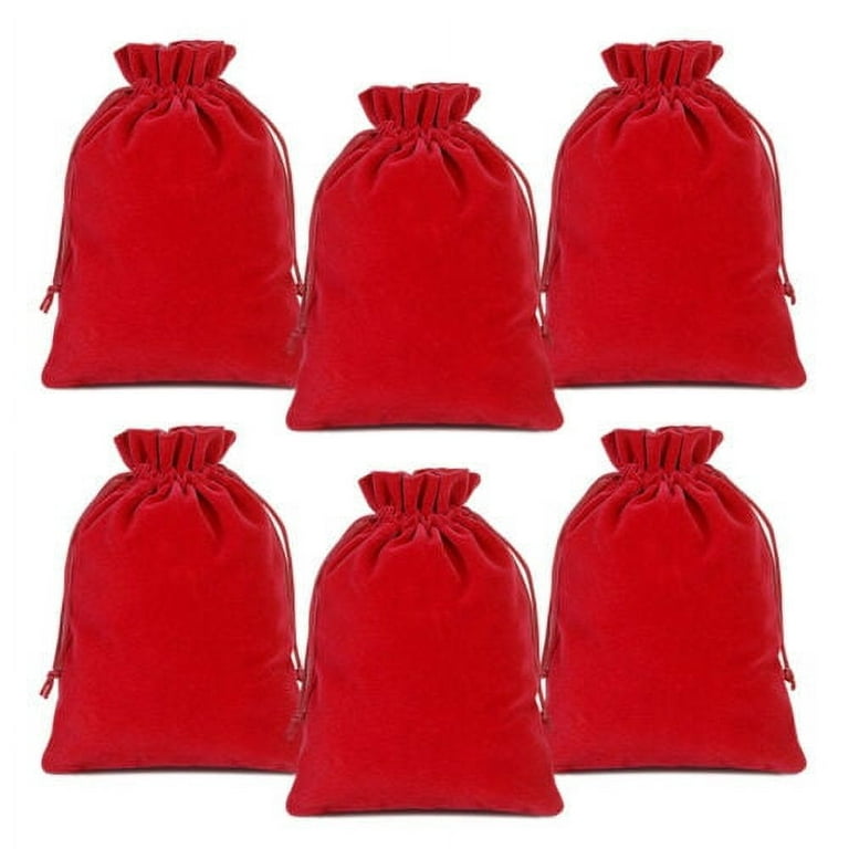 100-1000Pcs Velvet Gift Bags Drawstring Jewelry Pouches Candy Bag Wedding  Favor, Red, 5x7, 100 Pcs 