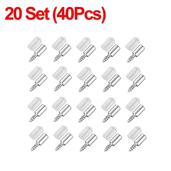 100/10PCS Self Tapping Screw Layer Plate Holder Wardrobe Septum Brackets Fixed Screw Shelf Support Pegs with Non-Slip Sleeve