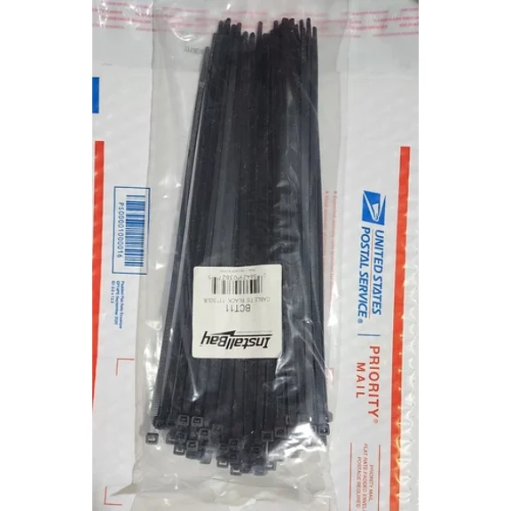 (100) 11" Cable Wire Zip Ties Bag Strap Pull 50Lb Cord Car Audio Installation
