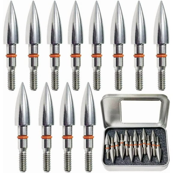 100/125/150/200/300 Grains Archery Field Points Practice Field Tips, Archery Target Practice Hunting Arrow Tip for Recurve, Compound Bow Crossbow, Stainless Steel Screw in Broadheads