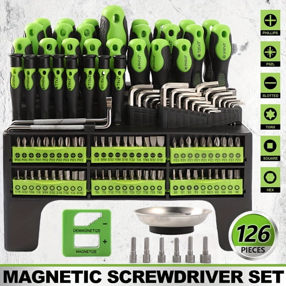 100/126pcs Cr-V Magnetic Screwdriver SeT, With Plastic Racking, Ratchet Driver And Hex Key, Best Tools Men Gift, Fathers Day Gift, Tools Set