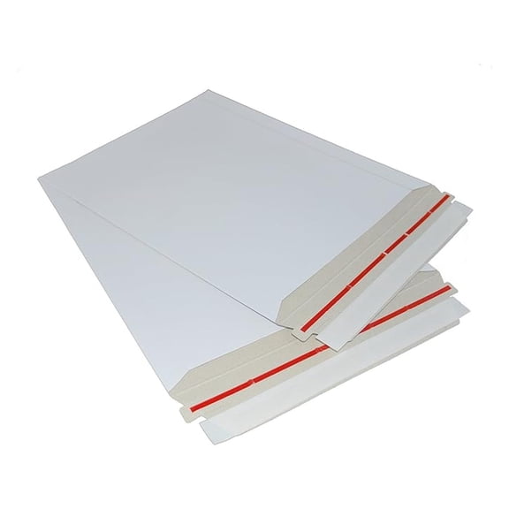 100 13x18 Rigid Photo Mailers - Flat Envelopes for Shipping Prints, Certificates & Documents - Durable 28pt Paperboard with Easy Tear Tab - Multi-Functional Cardboard Mailers