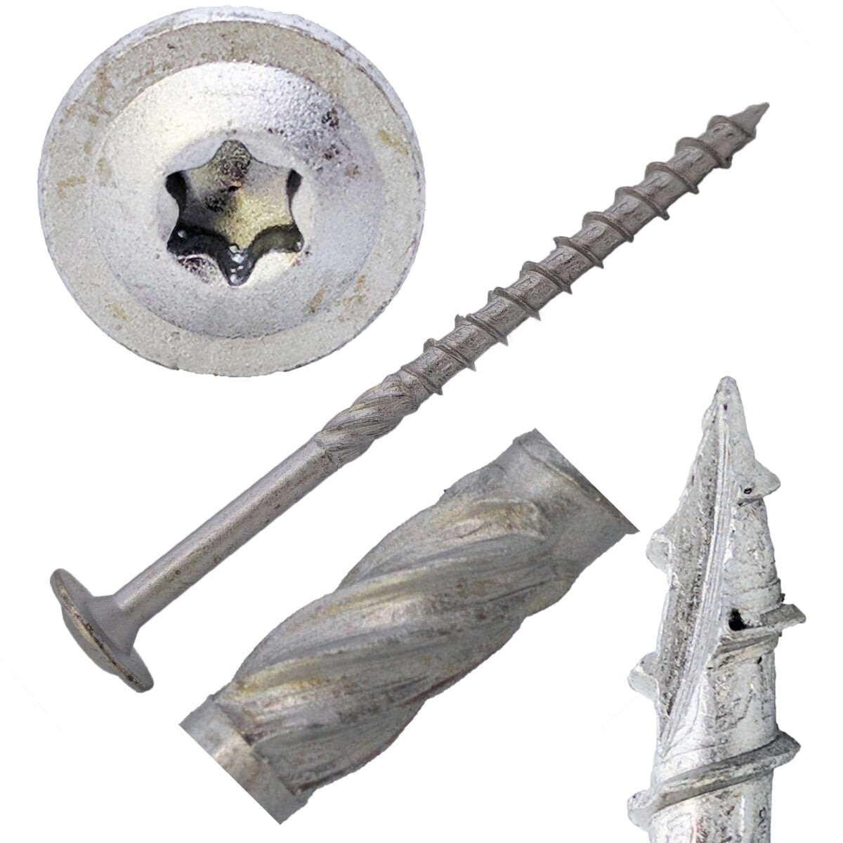 (100) #14 x 3-1/2" Construction Lag Screws Structural CTX Timber Star Drive Type 17 Pt
