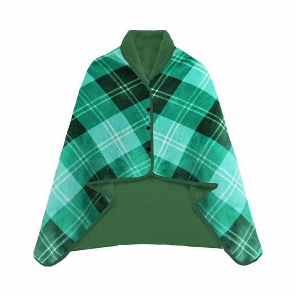 100*140cm Cozy Wearable Blanket for Women & Men Fleece Poncho, Warm Office Chair Lap Blanket, Travel, Camping & Home Wrap - Comfy Poncho Throw - Gift for Mom, Elderly