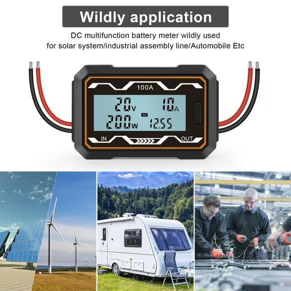100/150/200A Digital Monitor Ampere Watt Meter Rc Battery Solar Power Analyzer 100A YIWEI