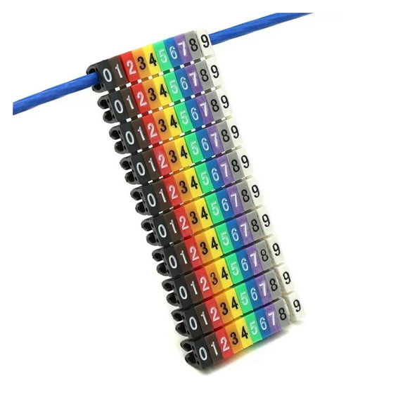 100/150pcs Cable Markers Colourful M-Type Marker Number Tag Label For 2-8mm Wire Network Cable Wire Marker Tag Label