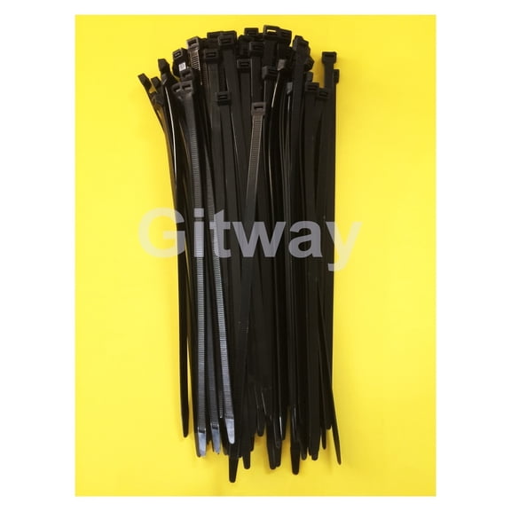 100 - 18" Long x 1/2 UV Nylon Plastic Black Wire Cable Loop Zip Tie Ty Ties 250#