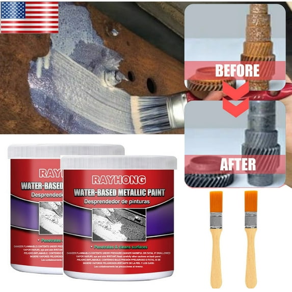 100/200/300G Rust Converter for Metal Furnishk Water-Based Metal Rust Remover Multi-Functional Car Metallic Paint Anti-Rust Chassis Universal Rust Converter Gel with Brush