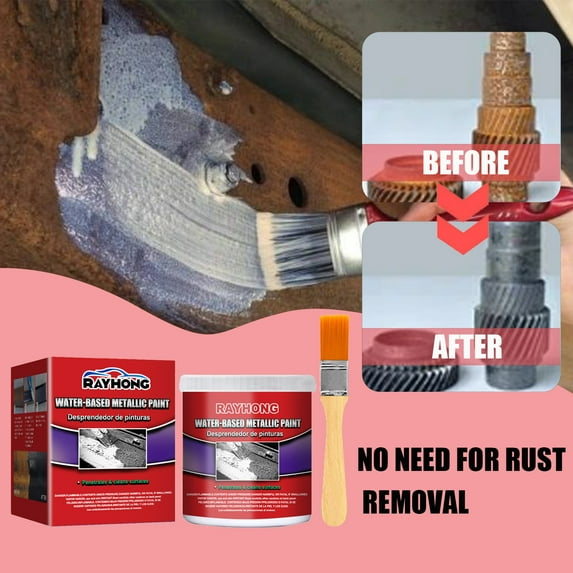 100/200/300G Rust Converter for Metal Furnishk Water-Based Metal Rust Remover Multi-Functional Car Metallic Paint Anti-Rust Chassis Universal Rust Converter Gel with Brush