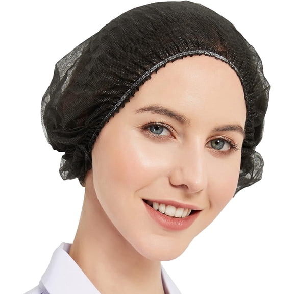 100/200/500 Pack Blue Disposable Hair Nets, Elastic Head Cover, Bouffant Caps, Sanitation Head Cover for Food Service, Spa Men & Women - 21 inch