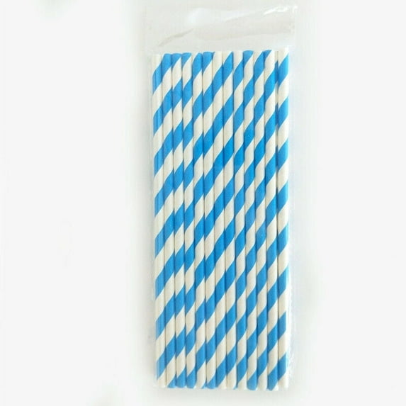 100-200 Bulk Packed Paper Straws Pattern Color -Biodegradable FDA Approved