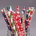 thumbnail image 1 of 100-200 Bulk Packed Paper Straws Pattern Color -Biodegradable FDA Approved, 1 of 1