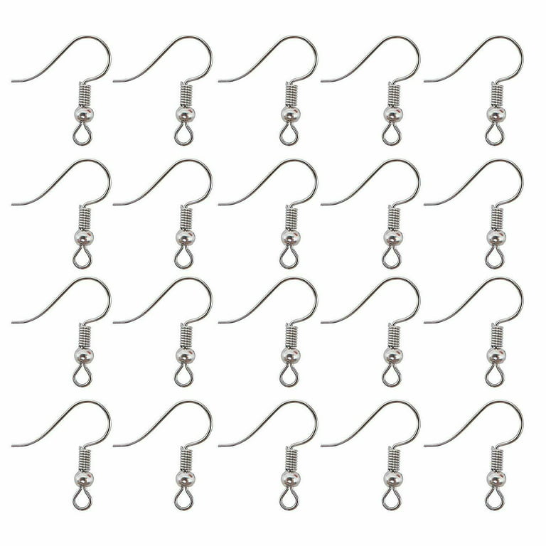 GUFJUCH Stainless Steel Earring Hooks French Ear Wire, 600pcs Earring  Making Findings Parts Jewels DIY Supplies Kits, with Silicone Earr