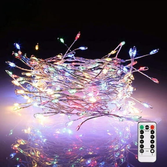 100/200 LED String Firecrackers Cluster Garland Fairy Lights,8 Modes&Timer USB/Battery Powered Remote Control Waterproof for Bedroom Patio Garden Christmas Wedding Decor