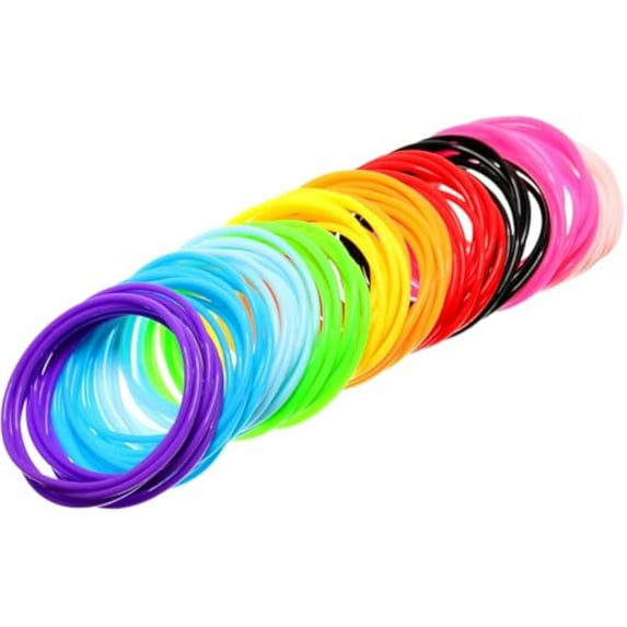 100/200 Pcs 80s Multicolor Silicone Jelly Rubber Bracelets Hair Ties Women, Mixed Style, Random Color