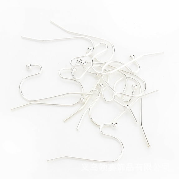 100 Pcs Fishhook Hook Earwire Earring Findings With Open Fancy Ball Loop