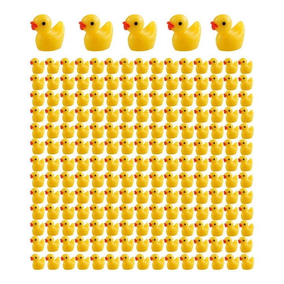 100/200PCS Mini Rubber Ducks Miniature Resin Ducks Lot Tiny Yellow O6 USGKD/ W1V0