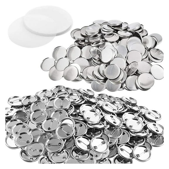 100/200PCs Sets Metal Badge Pin Button Maker Parts Including Metal Shells Back Cover 5-75MM DIY Blank Badge Button Parts ,Easy to Use
