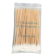 100/200Pcs 6 Inch Long Wooden Handle Cotton Swabs Cleaning Sticks Applicator