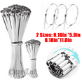 thumbnail image 1 of 100-200Pcs Metal Zip Ties Stainless Steel Heavy Duty Self-Locking Cable Ties US, 1 of 12