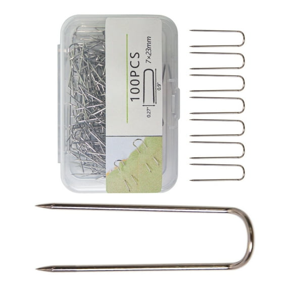 100/200Pcs Sewing Fork Pin Needlecraft Pin Double Blocking Pin for Fabric Craft