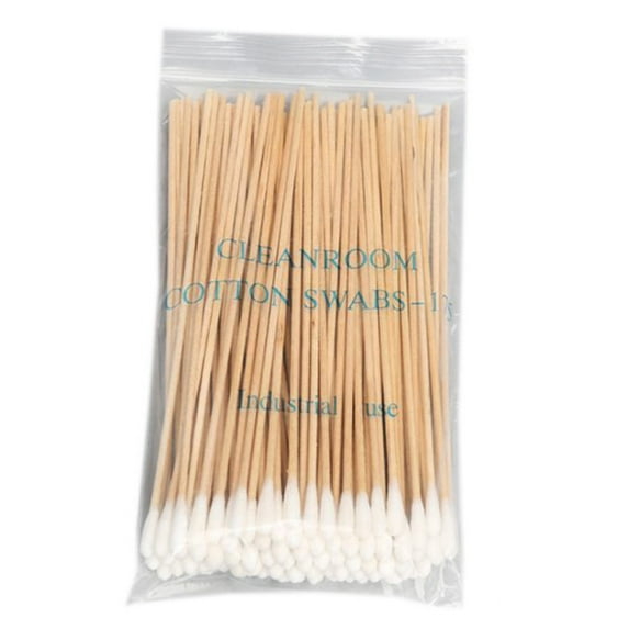 100/200Pcs Swabs Cotton 6 Cleaning Steriles with Wooden Handle for Wound Clean,Makeup,Removal Residues