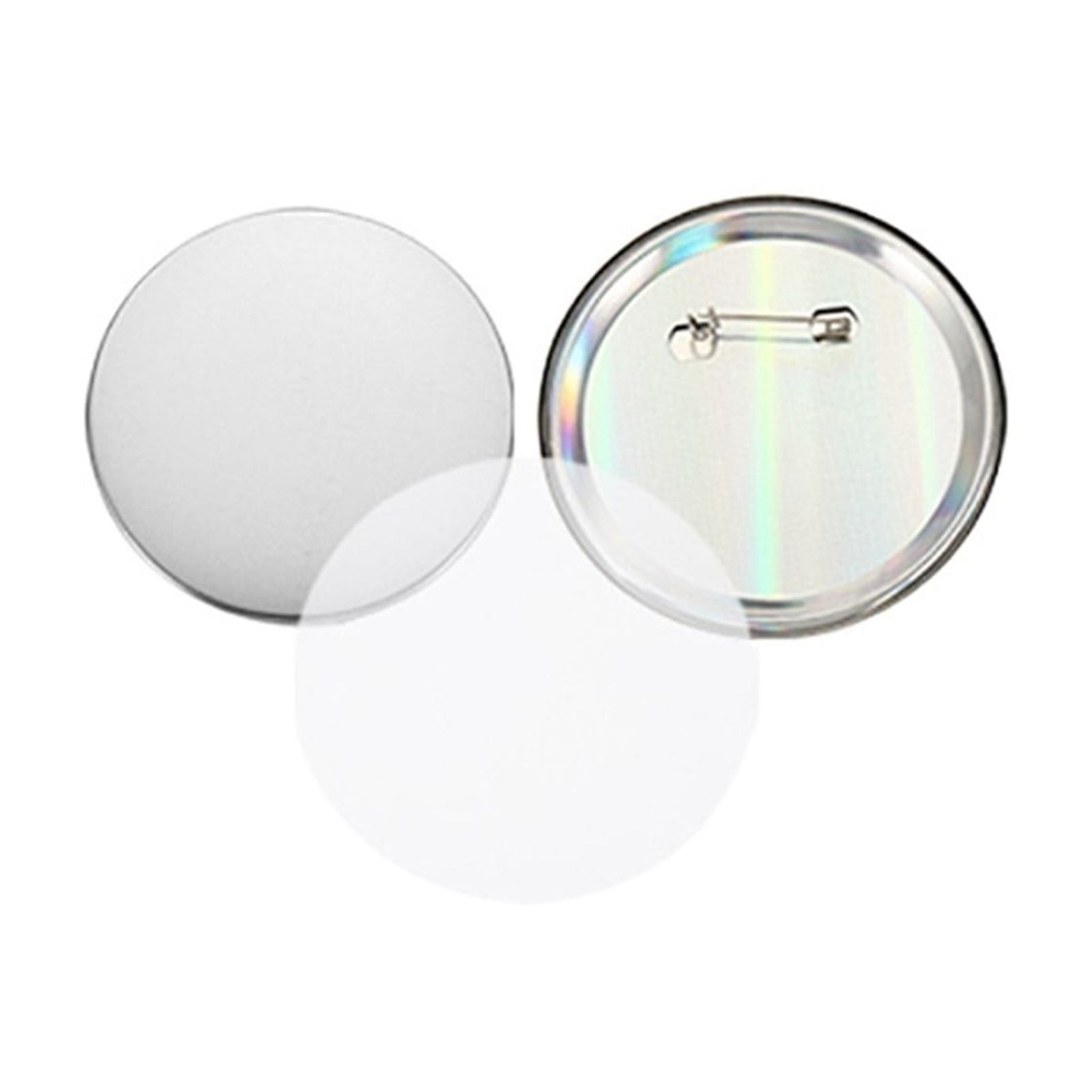 100/200pcs Blank Bad Pin Button Maker Parts Metal DIY Button Material Supplies Reflective Back For Button Maker Machine Round