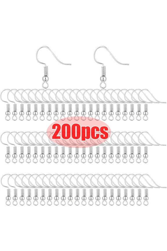 100/200pcs DIY Earring Findings Earrings Clasps Hooks Stainless Steel Hypoallergenic Earring Making Accessories Hook Earwire