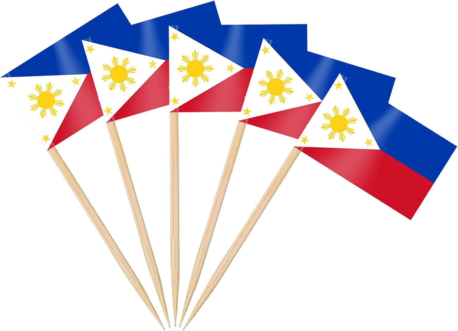 100/200pcs Philippines Toothpick Flags, Filipino Cocktail Stick Flag