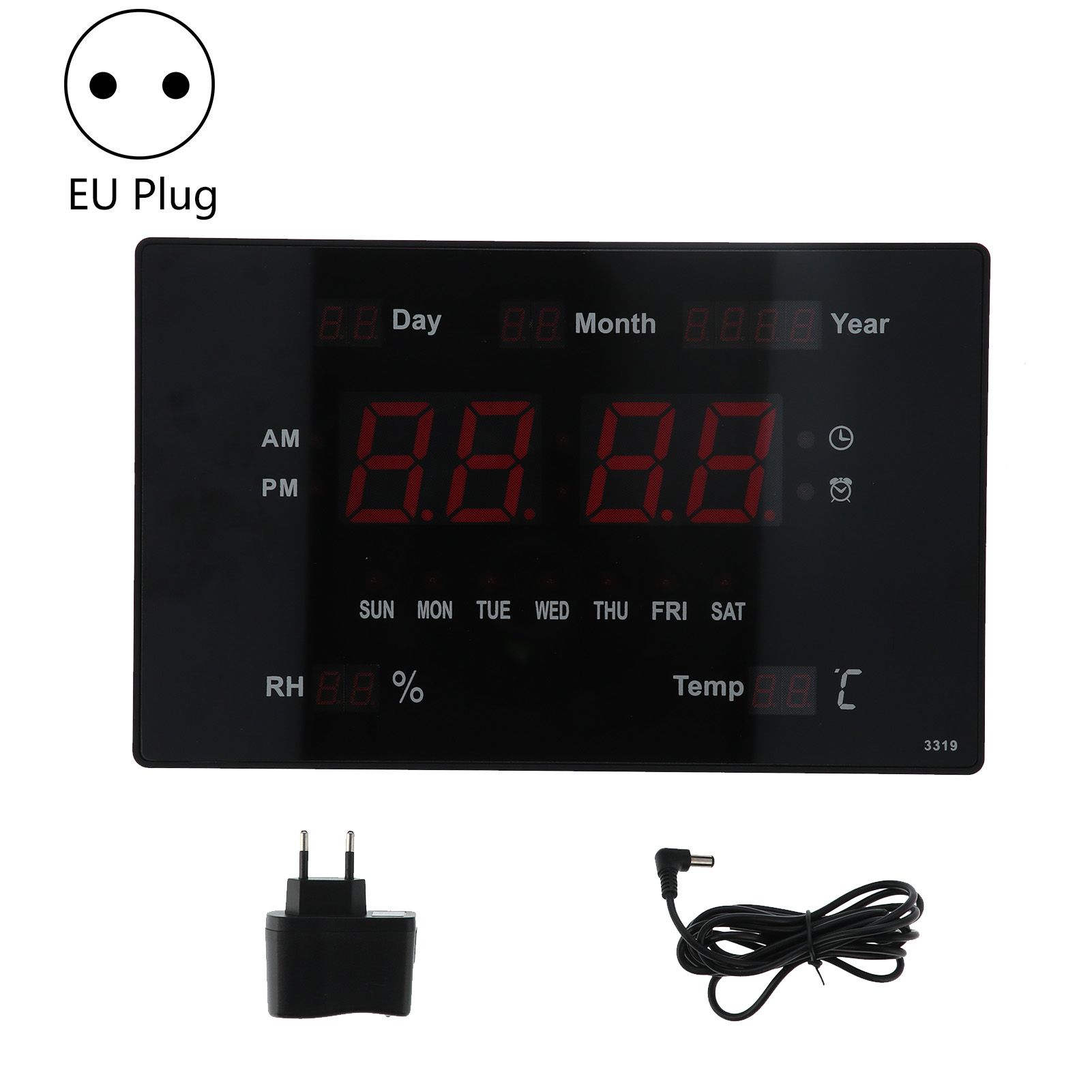 100‑240V LED Digital Clock Multifunction Wall Clock with Temperature
