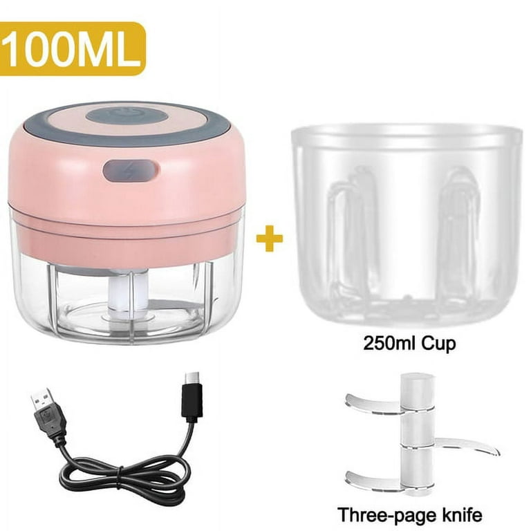 Plastic pink Electric USB Chopper Garlic Machine 250 Ml