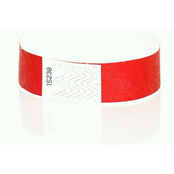 100 3/4" RED WRISTBANDS, RED PAPER WRISTBANDS, WRISTBANDS FOR EVENTS