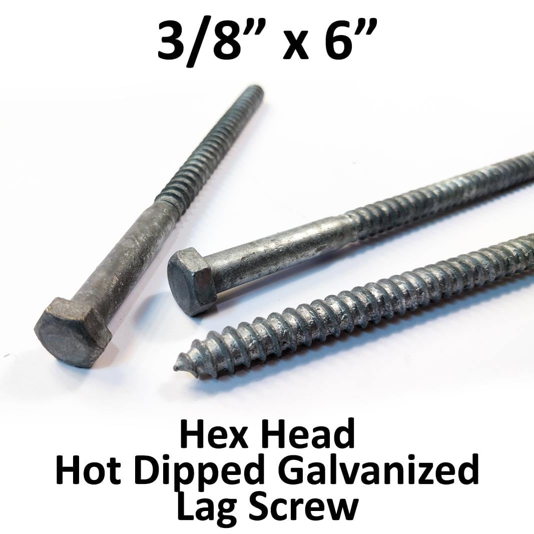 (100) 3/8" x 6" Lag Screws Galvanized